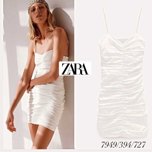 ZARA Blogger’s favorite White ruched Dress - Picture 7 of 7